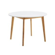 Обеденный стол JEGIND d.105см белый/натуральный