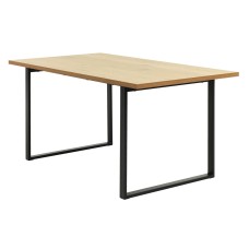 Обеденный стол AABENRAA 90x160см дуб/черный