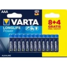 Батарейка Varta Longlife Power 12 (8+4) Alkaline AAA (R03, 286) 12 шт. (04903121472)