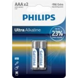 Батарейка Philips Ultra Alkaline AAA (R03, 286) 2 шт. (LR03E2B/10)