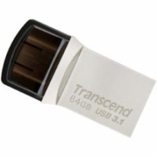 Флеш-память USB Transcend JetFlash 890 64 ГБ USB Type-CUSB 3.1 silver (TS64GJF890S)