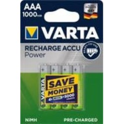 Аккумулятор Varta Rechargeable 1000 mAh AAA (R03, 286) 4 шт. (05703301404)