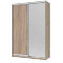 Шкаф-купе Сити Лайт Doros 1500x600x2250 мм дуб сонома двери / ДСП/зеркало