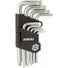 Ключ Torx Sigma 9шт T10-T50 CrV (короткие с отверстием) 4022211