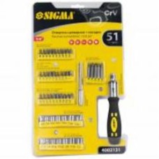 Отвертка Sigma c торцевыми насадками и биты 51 шт CrV 4002131
