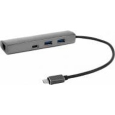 Переходник PowerPlant USB 3.0 Type-C – USB 3.1 + Gigabit Ethernet