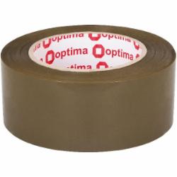 Клейкая лента упаковочная 48 мм х 140 м х 43 мкм коричневая Optima