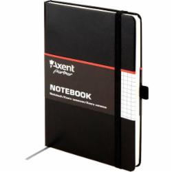 Книга для записей Partner, 125 * 195, 96л, клет, черная Axent