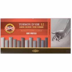 Пастель сухая Toison Dor серые оттенки Koh-i-Noor 8522012002gy 12 цветов