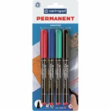 Набор маркеров Centropen Permanent 4 шт. 1 мм 2846/4/bl мульти