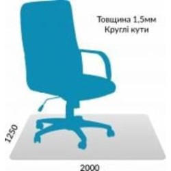 Защитный коврик поликарбонатный 1,5 мм 1,25 м x 2,00 м закругленные края