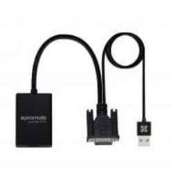 Переходник Promate ProLink-V2H HDMI-VGA+USB 0,2 м черный (prolink-v2h.black)