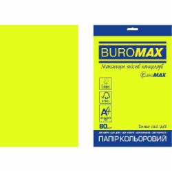 Бумага офисная цветная Buromax A4 80 г/м Euromax Neon 20 листов BM.2721520E-08 желтый