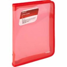 Папка на молнии B5 прозрачная красная 1802-24-a Axent