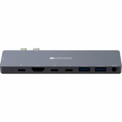 Док-станция Canyon Multiport Docking Station with 8 port Type C PD100W Grey (CNS-TDS08DG)