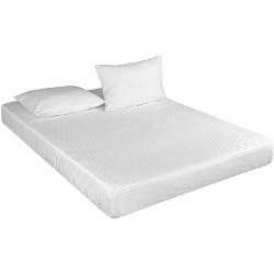 Простынь на резинке Сатин-страйп white на резинке (gdsswsheetf160190) 160x190 см белый Good-Dream
