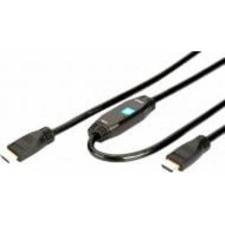 Кабель Digitus с усилителем HDMI 15 м черный (AK-330105-150-S)