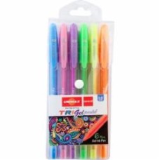 Набор ручек гелевых Unimax Trigel Pastel 6 шт (UX-144)
