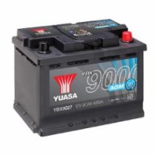 Аккумулятор автомобильный Yuasa AGM Start Stop Plus Battery 60Ah 640A 12V YBX9027 «+» справа (YBX9027)