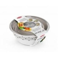 Набор мисок с крышками Stefanplast Tosca (d 19, 23, 29 см) бело-коричневый (55200)