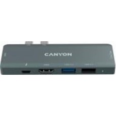 USB-хаб Canyon для MacBook 7-в-1: USB-C Power Delivery 100 Вт (CNS-TDS05B)
