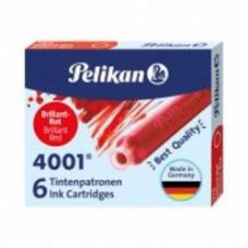 Набор картриджей короткие 4001 красный 301192 Pelikan 6 шт.