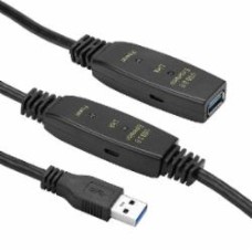 Удлинитель активный PowerPlant USB 3.0 AM – AF 10 м черный (CA912858)