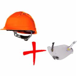 Каска Delta Plus QUARTZ ІV UP QUARUP4OR оранжевая с очками FUEGO