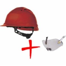 Каска Delta Plus QUARTZ ІV UP QUARUP4RO красная с очками FUEGO