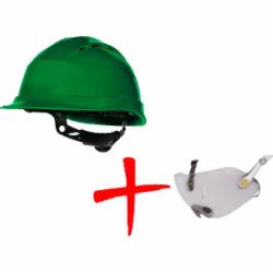 Каска Delta Plus QUARTZ ІV UP QUARUP4VE зеленая с очками FUEGO