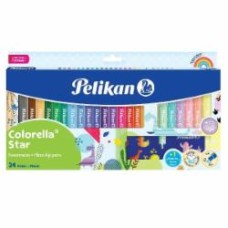 Фломастеры Colorella Star 18 ярких + 6 пастельных цветов 818087 Pelikan