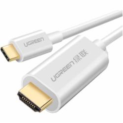 Переходник UGREEN USB Type C to HDMI Cable Male to Male ABS Case MM121 1,5 м белый (30841)