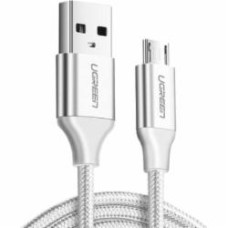 Кабель UGREEN USB 2.0 AM-MicroUSB M 3.0A (18W) Nickel Plating US290 2 м белый (60153)