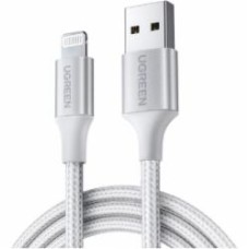 Кабель UGREEN USB AM-Lightning M 2.4A US199 1 м серебряный (60163)