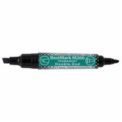 Маркер перманентный Stanger водостойкий двухсторонний 1-4/1 мм черный MARKER-PER-ST-M260-B