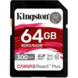 Карта памяти Kingston SDXC 64 ГБ UHS-II Class 3 (U3)Class 10 (SDR2/64GB ) Canvas React Plus