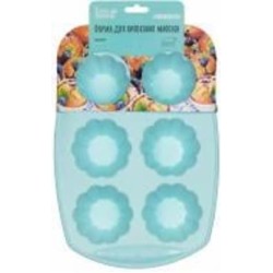Форма для выпечки маффинов Ardesto Tasty baking на 6 шт. 30х21х4 см голубой