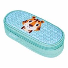 Пенал-бокс школьный Case Flap Cute Animals Tiger 50038954 Herlitz голубой