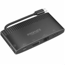 USB-хаб Promate 6-в-1 MediaHub-C6 HDMI/VGA/USB-C PD/USB-C/USB-A 3.0/RJ45