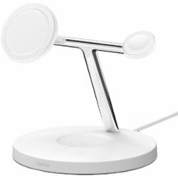 Беспроводное зарядное устройство Belkin 3in1 MagSafe iPhone Wireless Charger White (WIZ017VFWH)