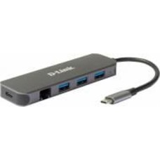 Сетевой адаптер D-Link DUB-2334 1xGE 3xUSB 3.0 1xUSB-C USB-C