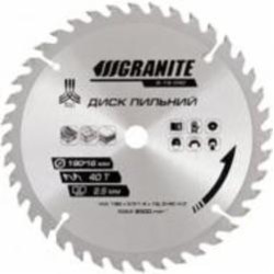 Пильный диск GRANITE для дерева с твердосплавными напайками 190x16x2,5 Z40 5-19-040