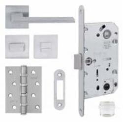 Комплект фурнитуры WC RDA Rock 96 мм матовый хром с петлями Комплект фурнитуры WC RDA Rock 96 мм матовый хром с петлями