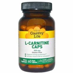 Жиросжигатель Country Life L-Carnitine (карнитин) 500 мг 60 капс.