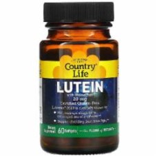 Биологически активная добавка Country Life Lutein (лютеин) 20 мг 60 капсул