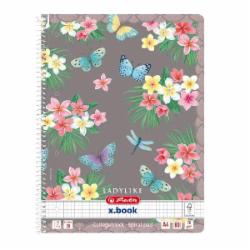 Блокнот А4 80 листов в клетку Ladylike Butterfly Herlitz