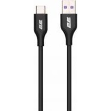 Кабель 2E USB — Type-C Glow 1 м черный (2E-CCAC-BL)