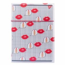 Книга для записей А4 48 клетка в пластиковой папке с рисунком BBH Lips YES