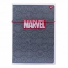 Книга для записей А4 48 клетка в пластиковой папке с рисунком Marvel Black YES