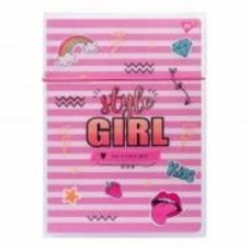 Книга для записей А4 48 клетка в пластиковой папке с рисунком Style Girl Pink YES